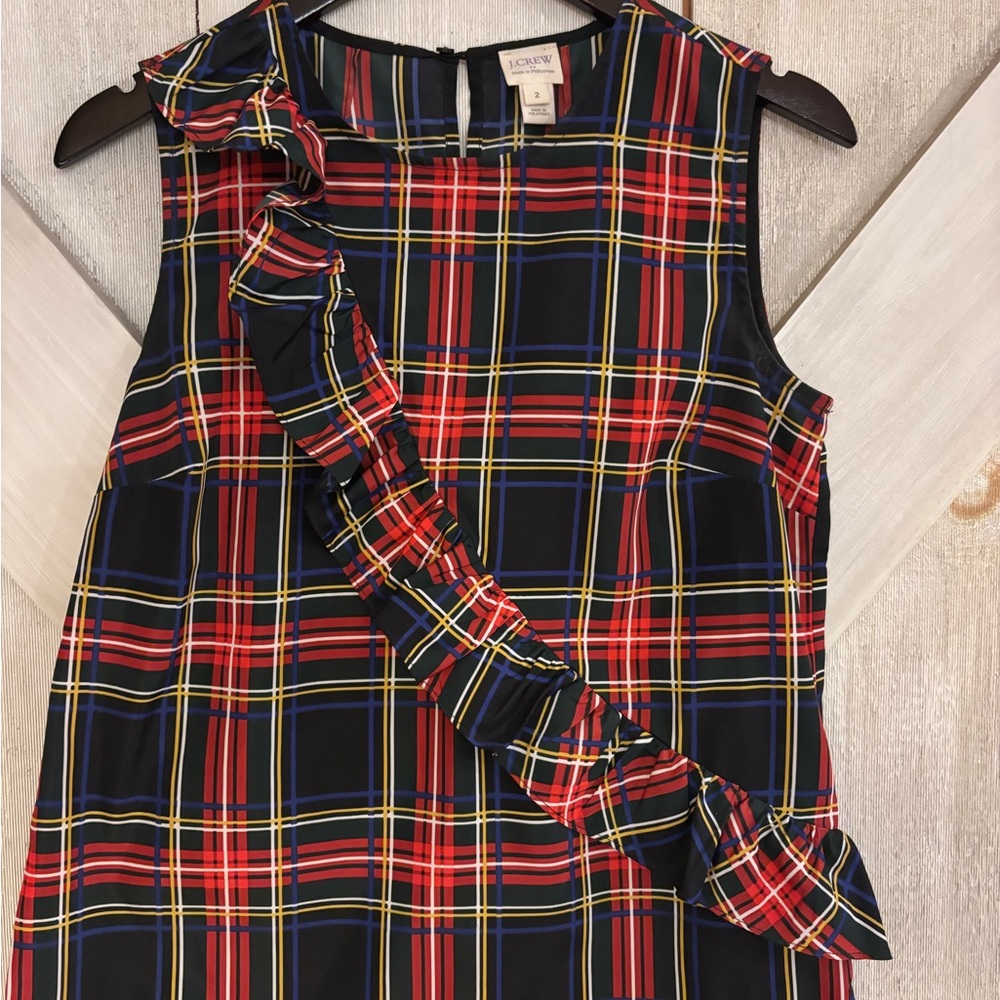 J. Crew Multicolor Plaid Sleeveless Blouse